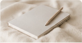 Neutral journal and pencil
